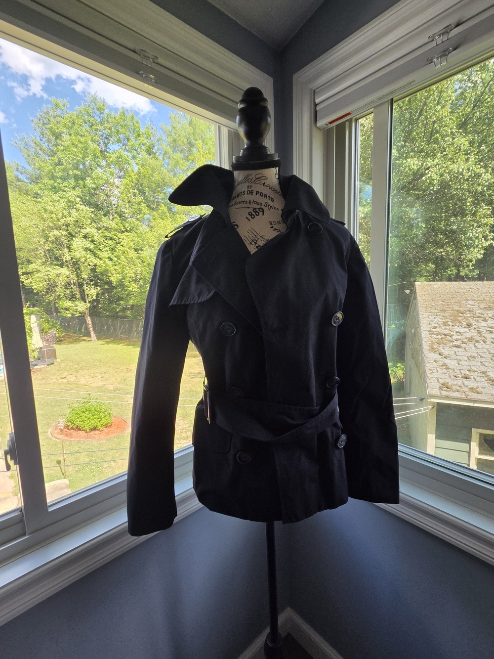 Women’s Black Double-Breasted Trench Coat